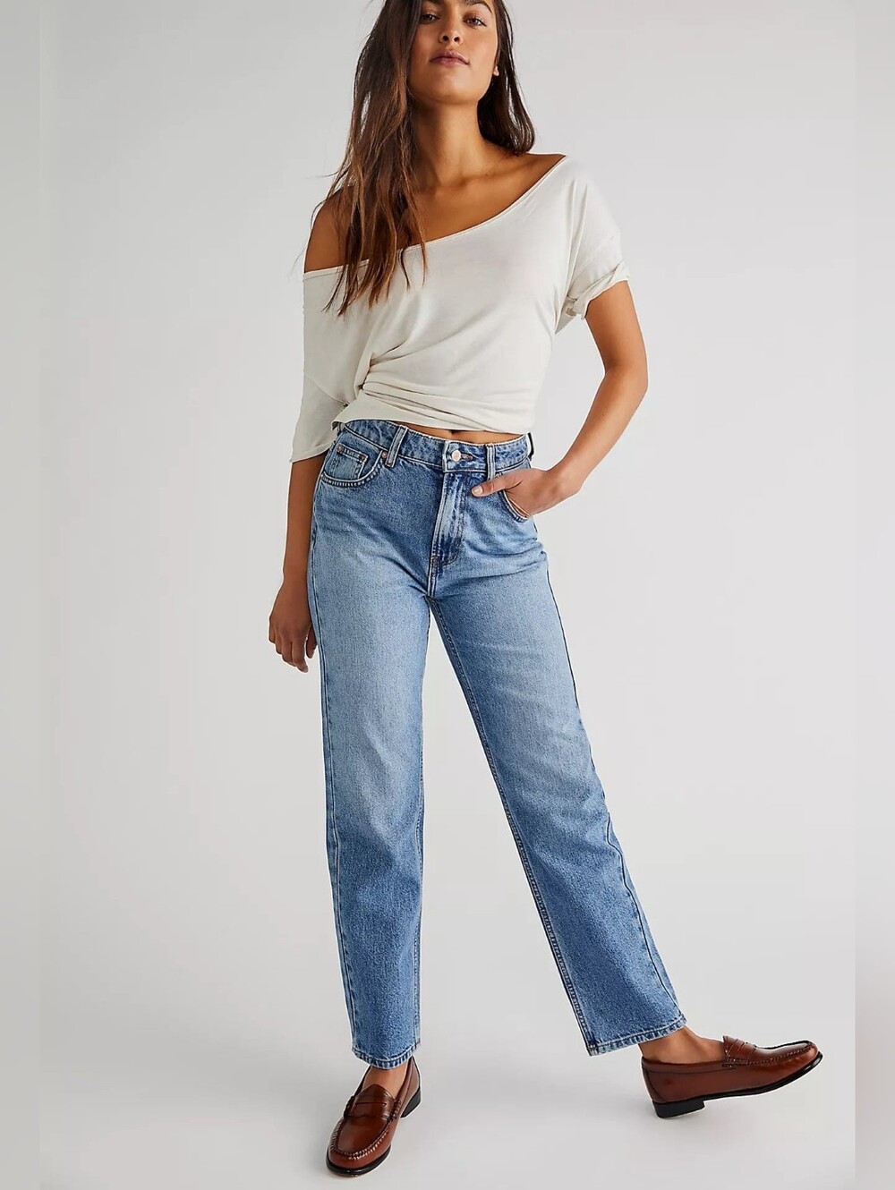 We The Free Pacifica Straight Leg Jeans 100% Cotton Size 27 Free People